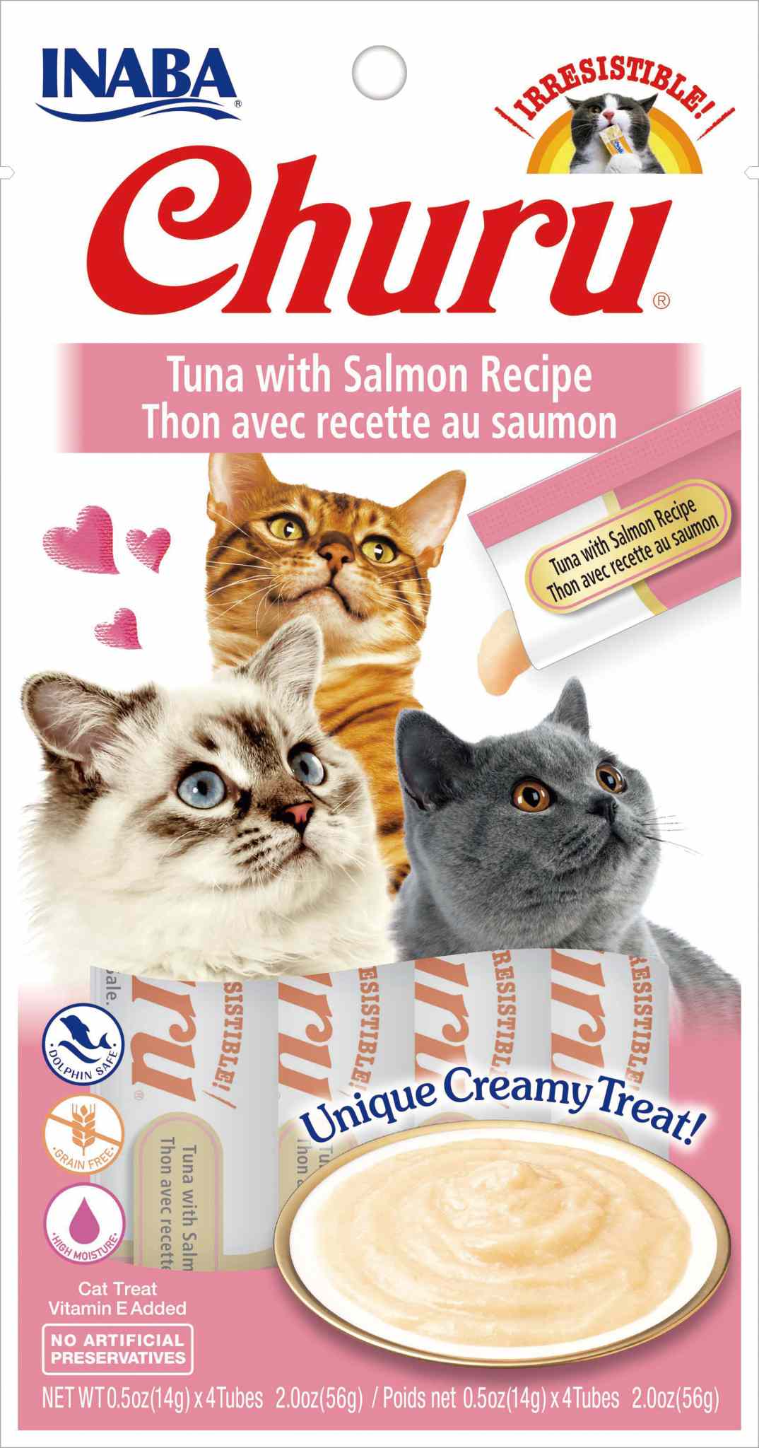 INABA Churu Grain-Free Tuna with Salmon Puree Lickable Cat Treat