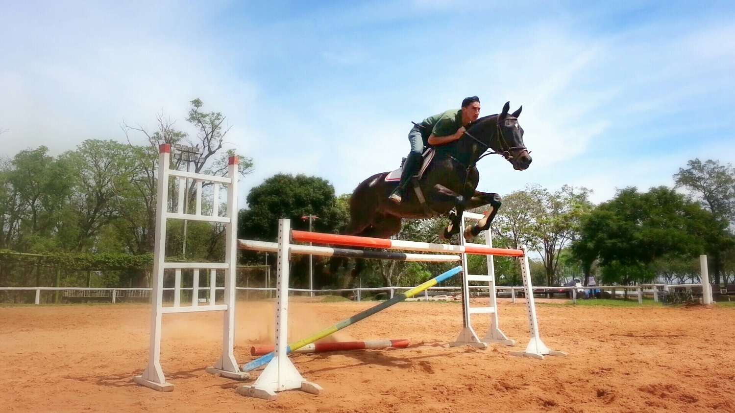Man Jumping On Horse